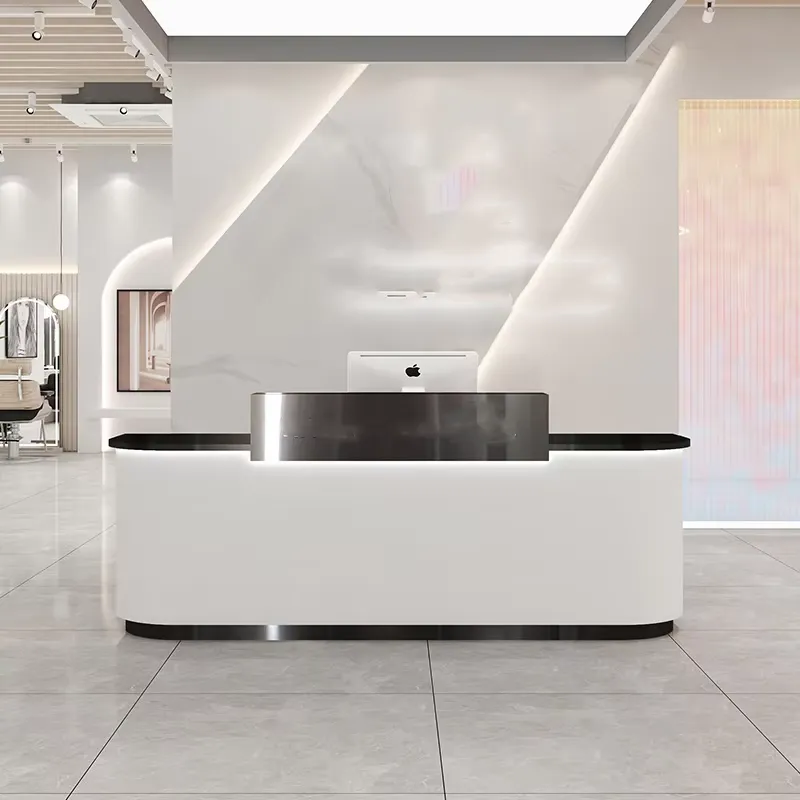 Stainless Steel Gold Reception Desk - Image 3