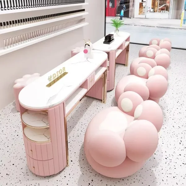 Cute-Style Marble Salon Nail Table Set