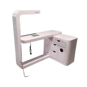 French-Style Luxury L-Shaped Salon Nail Table - Image 2