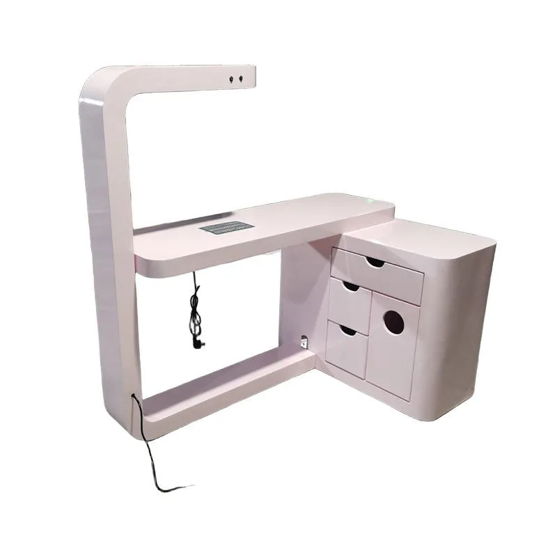French-Style Luxury L-Shaped Salon Nail Table - Image 2