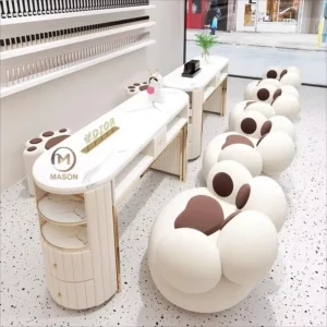 Cute-Style Marble Salon Nail Table Set