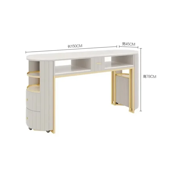 Cute-Style Marble Salon Nail Table Set