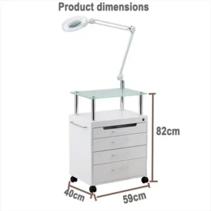 Multifunctional Salon Trolley With Foldable Lamp - Image 6