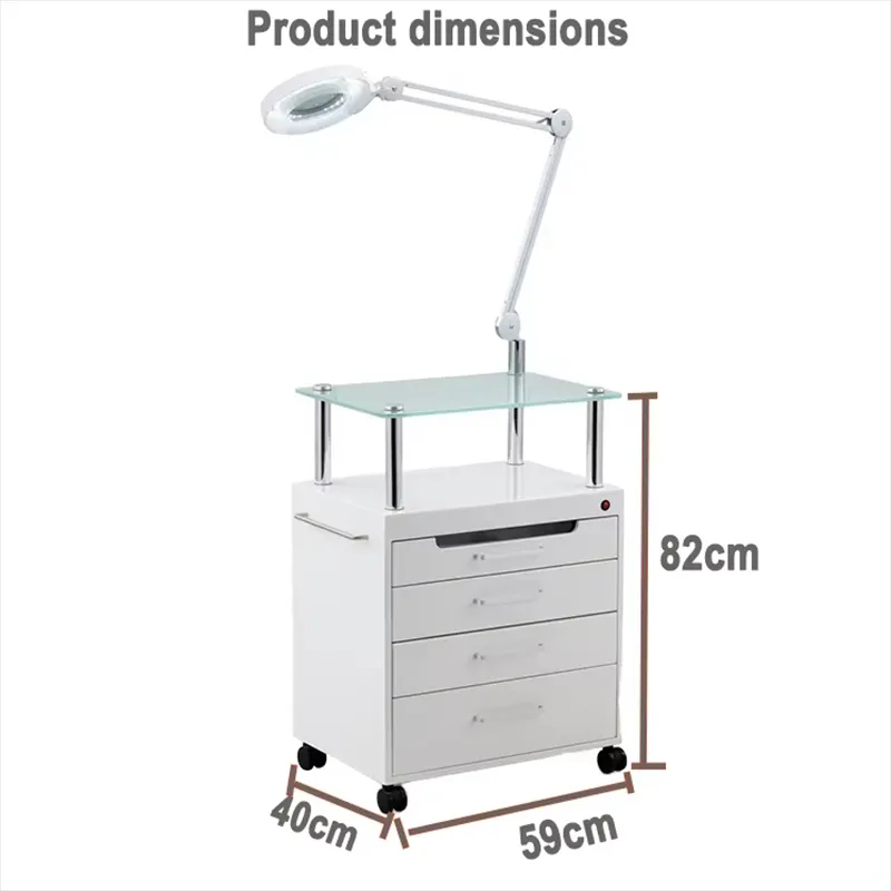 Multifunctional Salon Trolley With Foldable Lamp - Image 6