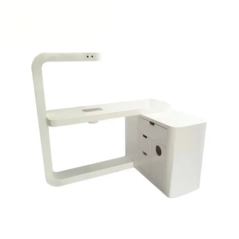 French-Style Luxury L-Shaped Salon Nail Table - Image 1
